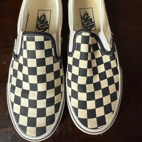 Vans Kids Black and White Checkered Slip-On Sneakers - Picture 1 of 3